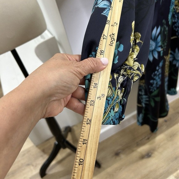 Autograph Green Long Sleeve Dress  Neck Floral Ties‎ - Picture 5 of 10